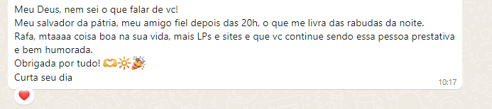 Depoimento de cliente sobre serviços de design e programação – Rafael Pinto – Avaliação 7